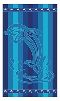 BIANCHERIAWEB Strandtuch Frottee Jacquard Handtuch Strand Pool bunt Muster Dolphin Stripe