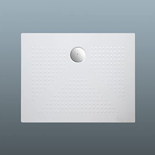 Kiamami Valentina - Piatto Doccia 70x90 in Ceramica | Altezza 3 CM | Superficie Antiscivolo | Installazione da Appoggio o Filo Pavimento | Smaltato su 3 Lati, Bianco, 70x90 CM, Ceramica