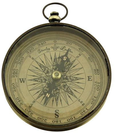 Kompass Maritime Deko Messing antik/Glas Ø=8cm Sea-Club