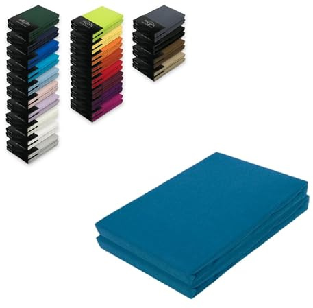 EXKLUSIV HEIMTEXTIL Jersey Spannbettlaken Doppelpack 200 x 220 cm Petrol