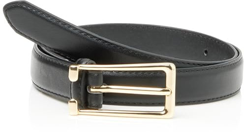 PIECES Women's Pcfelia Pu Jeans Belt, Black/Detail:Gold, 85