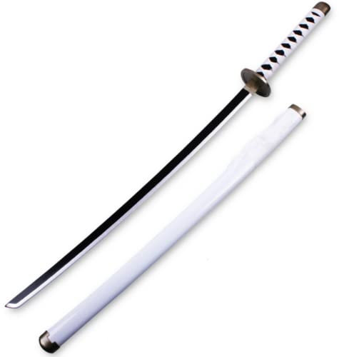 damdos Halloween Prop Cosplay Roronoa Zoro Sword,One Piece Zoro Sword Wa Michi Ichi Wado Ichimonji Sword,Weapon Katana Ninja Samurai Prop Birthdays Gifts (Wado Ichimonji)
