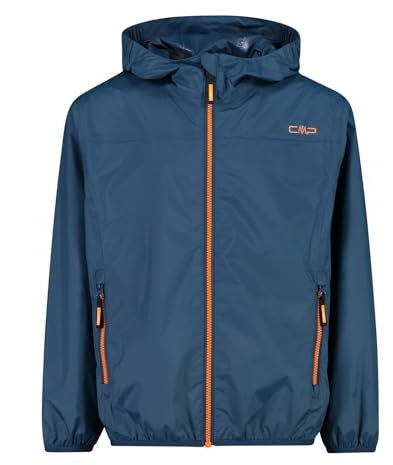 CMP Mixte Enfant Pour Avec Capuche Fixe Veste De Pluie, Bluesteel, 164 EU