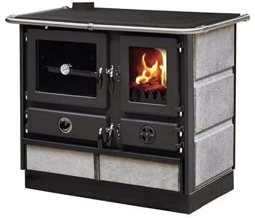 INTERSTOVES - Cuisinière à bois Magnum Thermo MBS en fonte | bouilleur sortie côté gauche - Pierre Ollaire