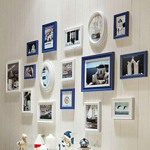 IBOWZ Collage de Marcos Marcos de Fotos Blancos múltiples de Madera, Conjuntos de Pared de Collage para 16 Fotos en el hogar Familiar, Sala de Estar, Escalera, Pintura Decorativa combinada DIY