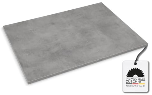 Hausfux Tischplatte nach Maß - 1,9 cm Starke Spanplatte, melaminbeschichtet, mit ABS-Kante - individueller Zuschnitt - Made in Germany (Loftec, 100 x 80 cm)