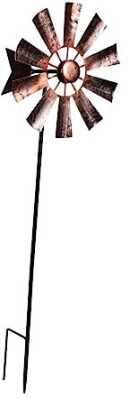 IWOWHERO Adornos De Molino De Viento De Metal Insertados El Suelo Decorativos para Césped Molinos Giratorios para Jardín