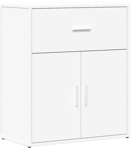 vidaXL Sideboard, Kommode mit Stauraum, Beistellschrank für Wohnzimmer Küche Flur, Anrichte Schrank Highboard, Modern, Weiß Holzwerkstoff