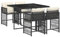 vidaXL Garten Essgruppe 5-TLG., Gartenmöbel Set Tisch mit 4 Stühle, Gartengarnitur mit Kissen, Sitzgruppe Essgarnitur Terrasse, Schwarz Poly Rattan