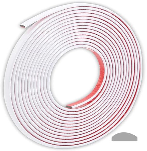 Striscia autoadesiva bianca 3D per bordi da parete, nastro adesivo decorativo per soffitto/angoli/specchi/mobili/porta/armadio/casa e decorazione auto (1,2 cm x 5 m)