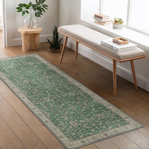 BEIMO Boho Teppich Wohnzimmer Schlafzimmer Vintage Waschbare Teppich Kurzflor rutschfest Teppiche für Küche 80X300CM