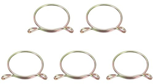 sourcing map Fuel Line Hose Clips, 5Pcs 50mm ID 56mm Max. ID 304 Stainless Steel Water Pipe Air Tubing Spring Hose Clamps for Motorcycle Scooter ATV, Zinc Plated