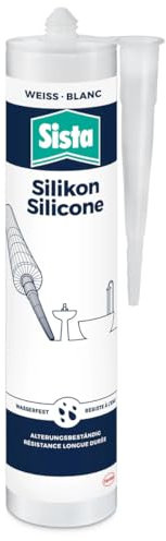 Sanitär Silikon für Innen Weiss Bad und Küche - Schimmelressistent - UV und Witterungsbeständig - Perfekt für Badewannen, Waschbecken Toiletten (1 x 280 ml)