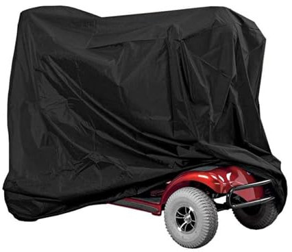 Mobility Scooter Cover Professionelle Wasserdichte Regenabweisende Speicherschutzabdeckung Elektromobil Abdeckhaube Wasserdicht für Senioren Rollstühle Oxford Material Schwarz 170x61x117cm
