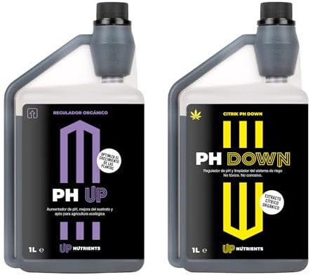 UP NUTRIENTS Confezione regolatore PH UP & DOWN 1 L per piante | Aumentatore e Aminoratore pH Terreno Colture e Fiori | Correttore Subitore e Bassore 100% Biologico Adatto Agricoltura Biologica