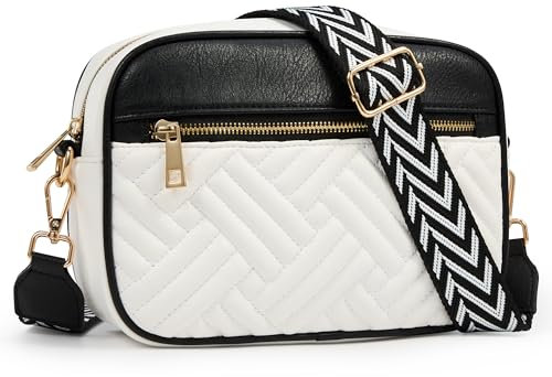 KALIDI FANCY FOREST Umhängetasche Damen Vegan Leder Crossbody Bag mit Abnehmbarem Breitem Schultergurt Klein Handtasche Handy Tasche Schultertasche Tägliches Arbeiten, Einkaufen, Reisen