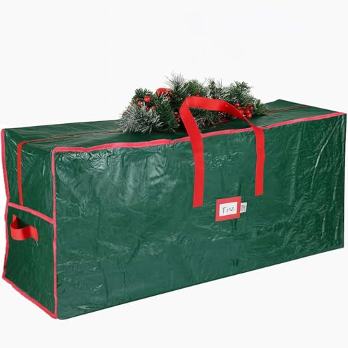 Wacloud Weihnachtsbaum Aufbewahrungstasche – PP Gewebte Tragetasche für künstliche Bäume bis 2,3 m (7,5 ft) – Wasserdicht, Reißfest, Weihnachtsdeko Organizer mit verstärkten Griffen, Grün