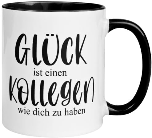 Bester Kollege Geschenk Tasse | Glück ist einen Kollegen wie dich zu haben | – Von Hand bedruckt im Familienbetrieb aus Deutschland –