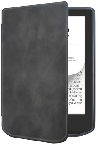 QWDLJE Étui pour liseuse Vivlio Light HD de 6, cuir PU souple avec fonction veille/réveil automatique (noir)