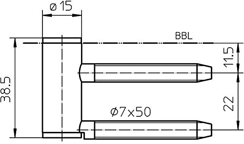Türband Rahmenteil V 4400 GL, Bandhöhe 38,5 mm, Stahl verzinkt