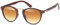 styleBREAKER Damen Panto Sonnenbrille mit runden ovalen Gläsern, Nasensteg aus Metall, Vollrand Kunststoff Gestell 09020084, Farbe:Gestell Braun-Gold matt/Glas Braun Verlauf