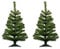 Harbour Housewares 2ft Christmas Trees - 58cm / 2ft - Green - Pack of 2 - Indoor Desktop Small Xmas Tree Pine Artificial Christmas Tree with Stand Mini Tabletop Holiday Seasonal Decoration