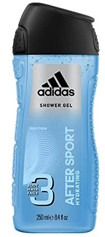 Adidas Shower Gel Protein After Sport Hydrating 3 en 1 Body Hair Face 250ml (lot de 6)