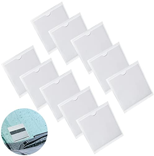 Hotop 10 Pack Parking Permit Holder, Ticket and Note Holders for Car, Van, Caravan Windscreen（105 x 105 mm）