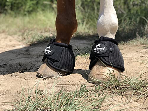 TGW RIDING No-Turn Hufglocken, für Pferde, ballistische Hufglocken, Paar (schwarz, L)
