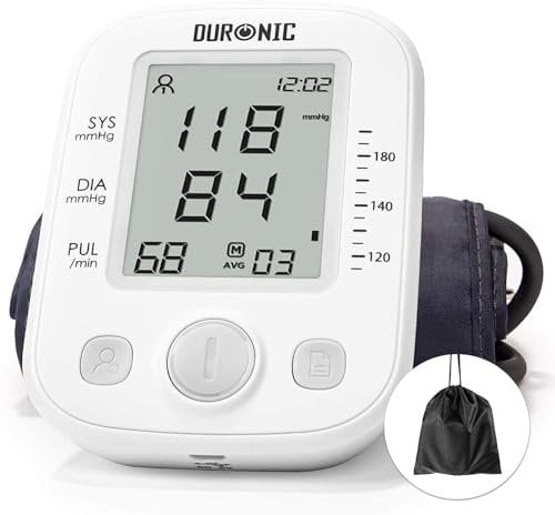 Duronic Blood Pressure Monitors BPM200 CE Approved, Automatic Monitoring at Home, Digital Upper Arm Wireless BP Monitor Cuff 22cm-36cm for Home use, Heart Rate Detection