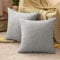 MIULEE 2er Set Wasserdicht Kissenbezug Outdoor Sofakissen Dekokissen Modern Kissenbezüge Dekorativ Kissenhülle Deko aus Polyster Leinen-Optik für Garten Sofa Wohnzimmer Bett 50x50 cm Hellgrau