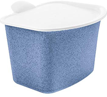 Koziol BIBO ORGANIC Biomülleimer Küche 3L (organic blue), Komposteimer mit Deckel, Bio Mülleimer für die Küche, geruchsdicht & abwaschbar, Klappdeckel abnehmbar, klein & spülmaschinenfest