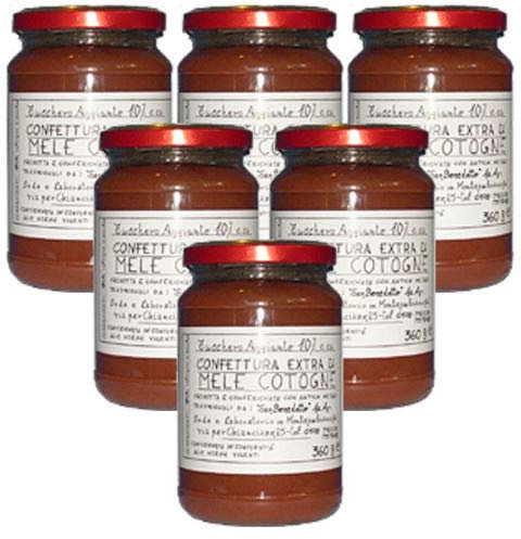 Mermelada extra de membrillos San Benedetto - Producto artesanal italiano (6 tarros 380 gramos)