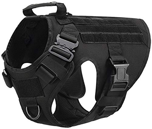 Anti Zug Hundegeschirr für Große Hunde Taktisches Militär Hundegeschirr Deutscher Schäferhund Dobermann Labrador Service Hundetraining Produkt (Color : Black, Size : L)