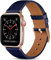 CeMiKa Compatibile con Apple Watch Cinturino 38mm 40mm 41mm 42mm 44mm 45mm 49mm, Cinturini in Vera Pelle per iWatch Cinturino SE/Series 9 8 7 6 5 4 3 2 1, 38mm/40mm/41mm, Blu/Oro Rosa