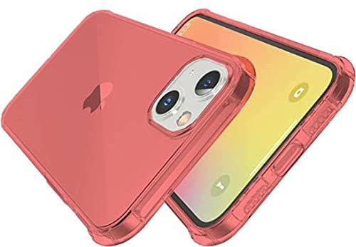 HUSHCO Cover compatibile con Apple iPhone 14 iPhone 13 Silicone Custodia Sottile TPU Antiurto Paraurti Ultraleggera Chiaro Antigraffio Anticaduta Bumper Protettiva Resistent Case - Rosso