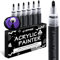 JEFFNIUB Feutre Acrylique Noir Marqueur Acrylique Pointe Large 2-3mm,Lot de 6 Feutre Peinture Acrylique Pour Verre, Metal, Textile, Bois, Galets Marqueur Permanent Noir