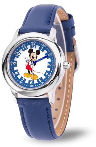 Disney Unisex-Kinder Analog Japanisches Quarzwerk Uhr mit Leder Armband WDS001173