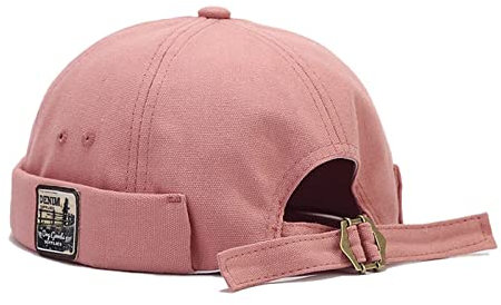 Zegoo Bonnet rétro en coton sans bord pour homme, rose, Taille unique