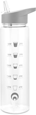Restore Triton Straw Sipper, Water Bottles With Straw, Race Flip Top Tracker Bottle, Leak Proof BPA Free Integrated Carry Hook On Lid Design (Grey, 700ml)