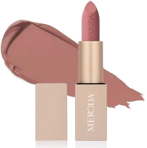MERODA® Velvet Dream Lipstick [MATTE FINISH] - Langanhaltender Lippenstift Matt - Lip Finish verschiedene Nudetöne - Vegan (Perfect Nude, 4g)