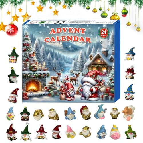 Wichtel Adventskalender 2024, Weihnachtswichtel Adventskalender 2024, Weihnachtswichtel-Dekorationen, 24 Tages Weihnachtswichtel Countdown-Kalender Mit 24 Wichtelpuppen