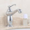 Wasserhahn Waschbecken für Badezimmer Waschtischarmatur Retro Wasserhahn Bad für Waschbecken Einhebel Waschtischarmatur im Vintage Stil Einloch Waschtischarmatur Warm und Kaltwasser Chrom kurz