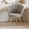 Aivermeil Velvet Accent Chair with Gold Metal Legs •Vanity Chair for Makeup Room •Upholstered Guest Chair for Living Room •Side Chair for Bedroom •Grey