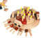 Holz Geburtstagskuchen Spielzeug | Geburtstagsfeier Kuchen-Zug Spielset | Holzzugspielzeug Kinderküchenzubehör, Rollenspiel Essen & Vorschule Lernspiele