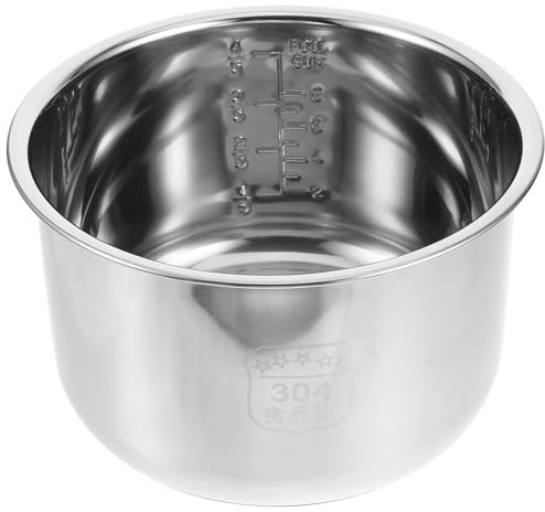 COMPUKAS Cubeta de Acero Inoxidable 4l para Arrocera, Interior de Acero Inoxidable, Repuesto Práctico y Resistente para Cocina Eléctrica