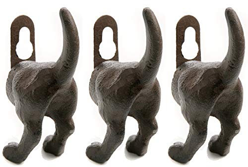 Wandhaken Hund aus schwerem Gusseisen im Antik-Look 8,5 cm (3)