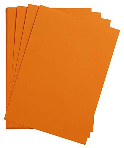 Clairefontaine 975566C Packung mit 25 Bastelkartons Maya, 185g, DIN A2, 42 x 59,4 cm, 1 Pack, clementine