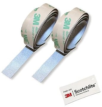Salzmann Cinta Reflectante - Cinta Adhesiva para Mochilas, Bicicletas, Cascos, cochecitos de Bebe - Equipada con Material Reflectante 3M