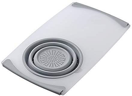 Ruiting Over The Sink Cutting Board Kitchen Supplies Fruit Colander 2 In 1 Chopping Board with Retractable Sink
